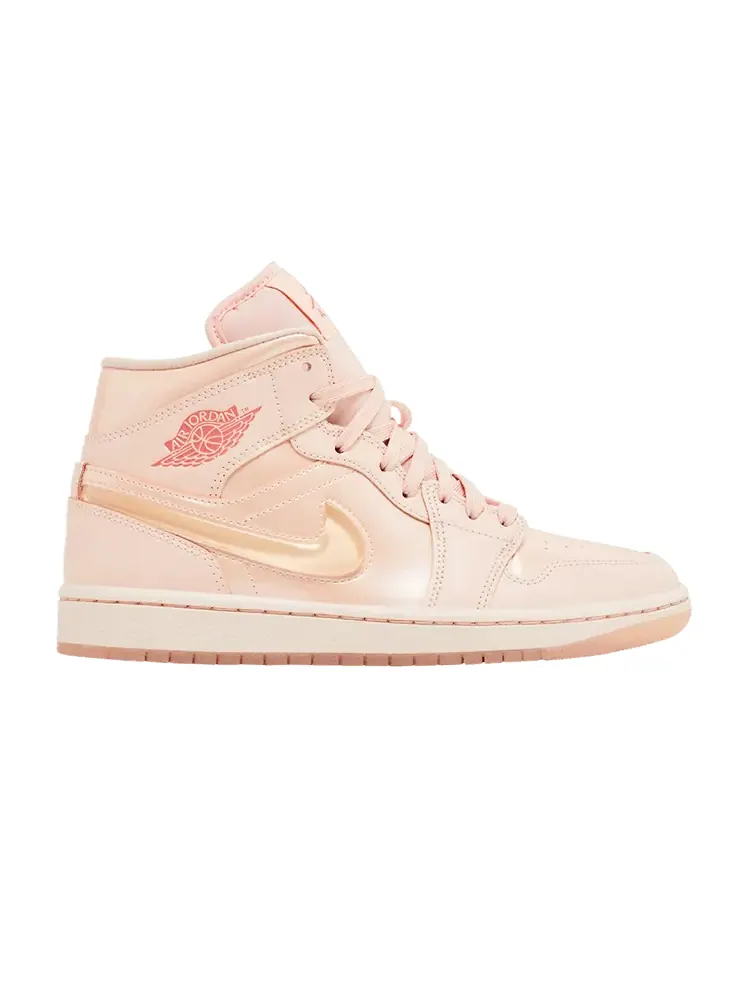 Кроссовки Air Jordan Wmns Air Jordan 1 Mid 'Patent Valentine's Day' — изображение 1 из 9, розовый