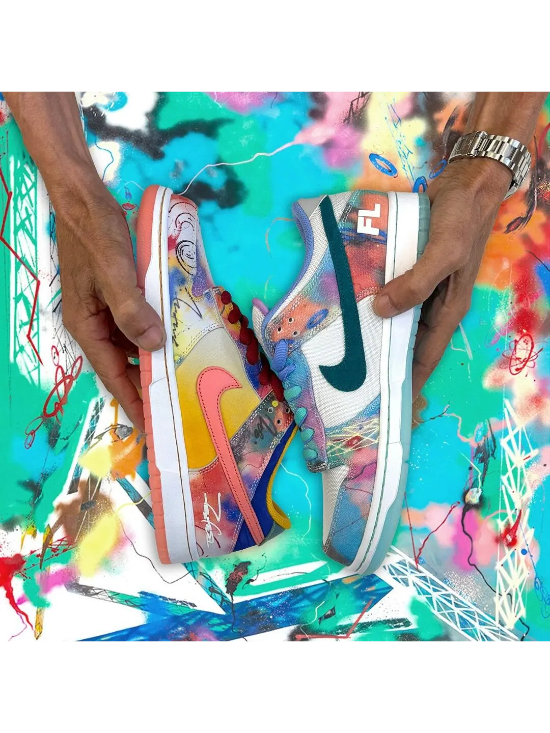 Кроссовки The Futura x Nike SB Dunk Low Unisex — изображение 12 из 13, синий/белый