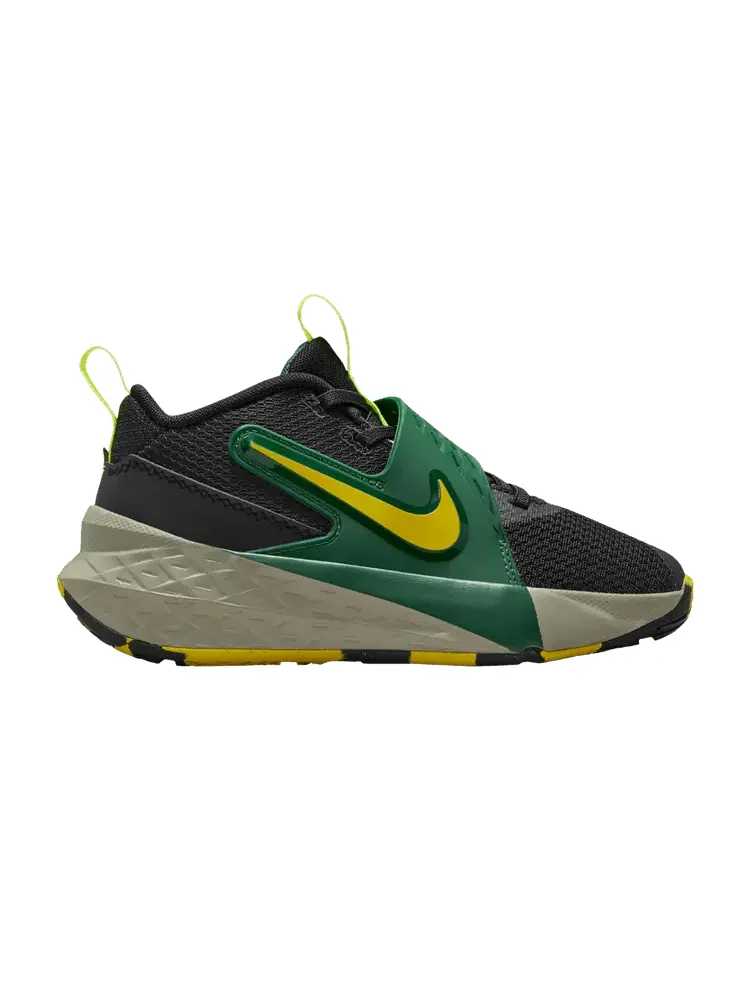 Кроссовки Nike Team Hustle D12 PS 'Black Fir Bright Citron' — изображение 1 из 1, черный//светлый/яркий