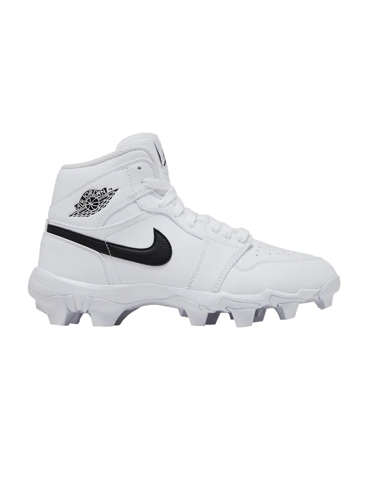 Кроссовки Air Jordan Jordan 1 Mid Cleat GS 'White Black' — изображение 1 из 9, белый/черный/черный