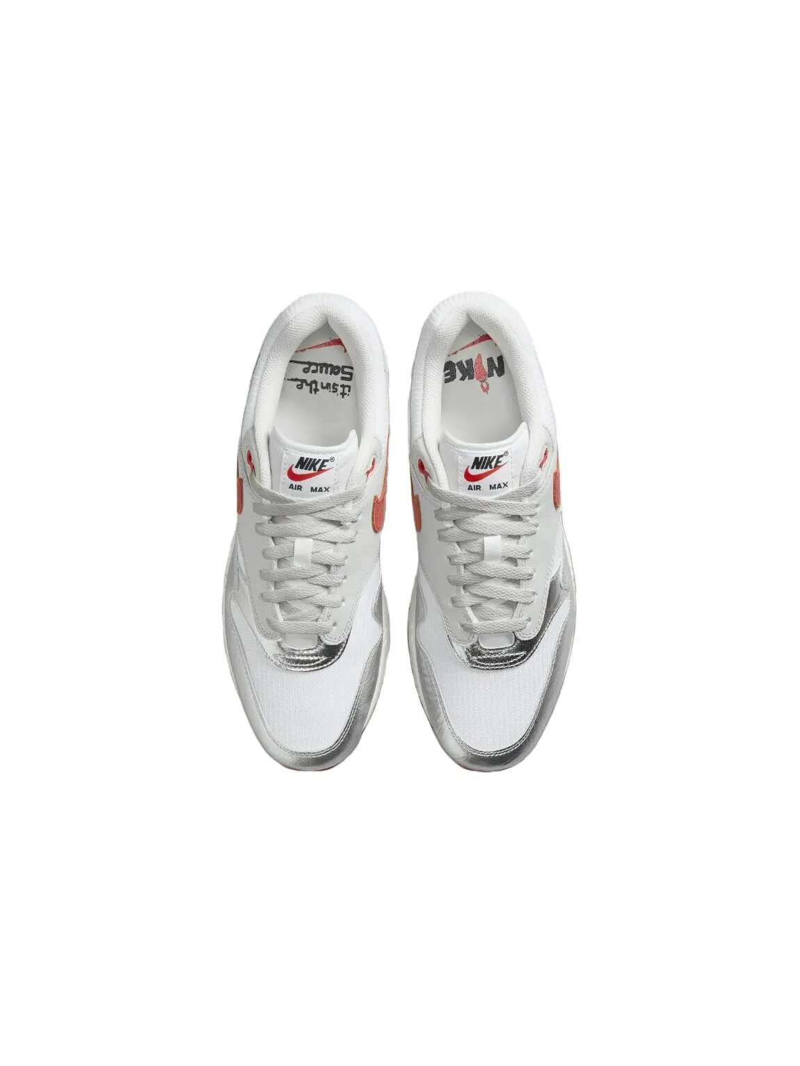Кроссовки Nike Air Max 1 «Hot Sauce» — изображение 4 из 5, серебристый/розовый