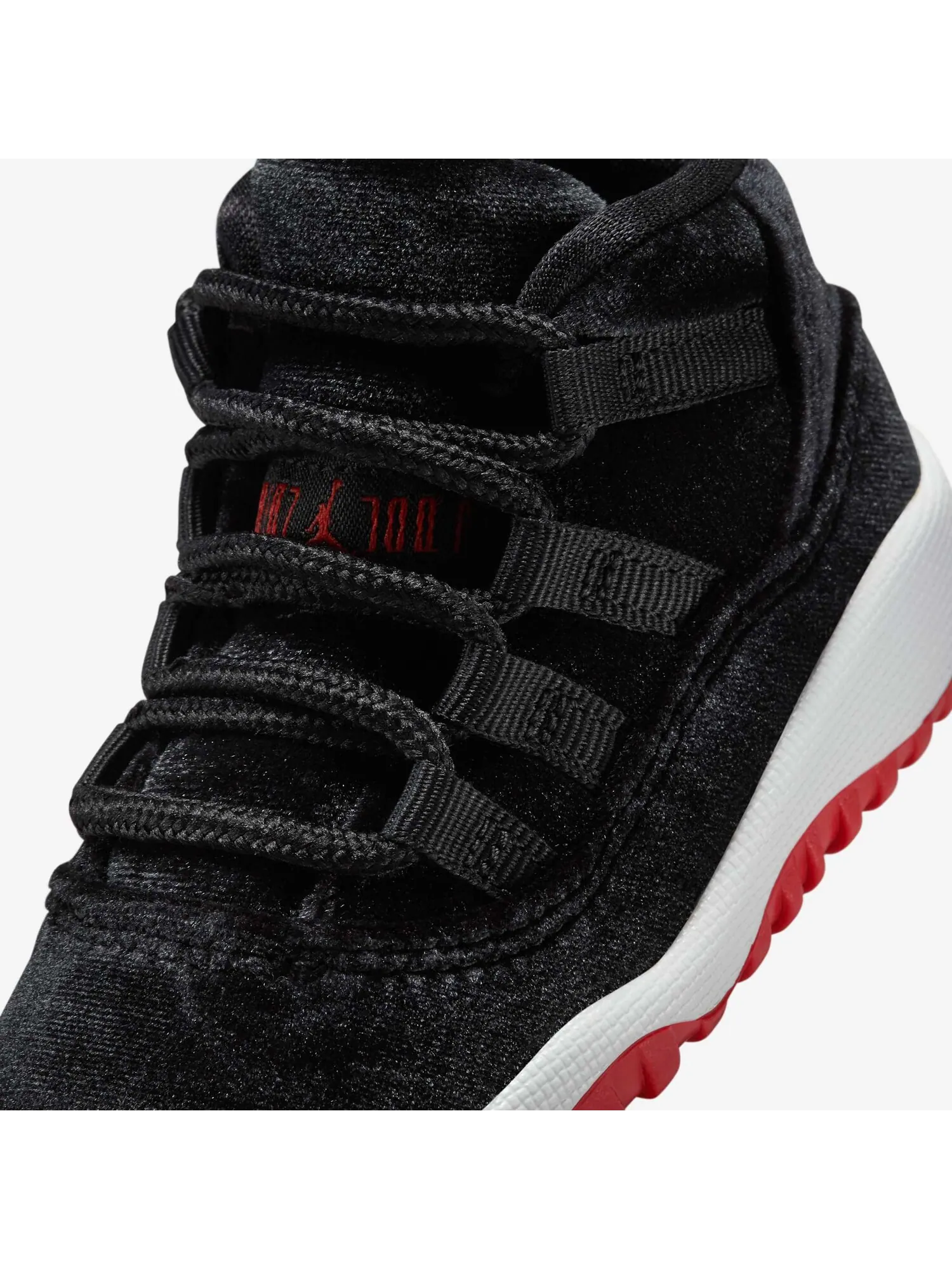Кроссовки для маленьких детей Air Jordan 11 PS Retro TD 'Bred Velvet' — изображение 7 из 7, черный/красный
