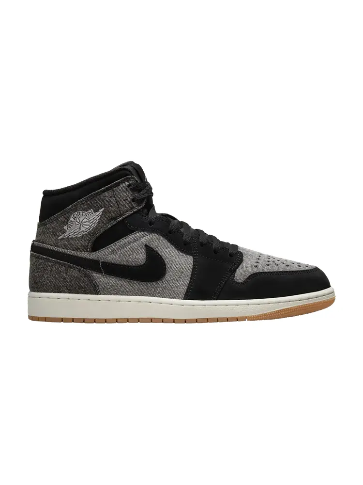 Кроссовки Air Jordan Air Jordan 1 Mid 'Black Denim' — изображение 1 из 1, черный/светлый серый