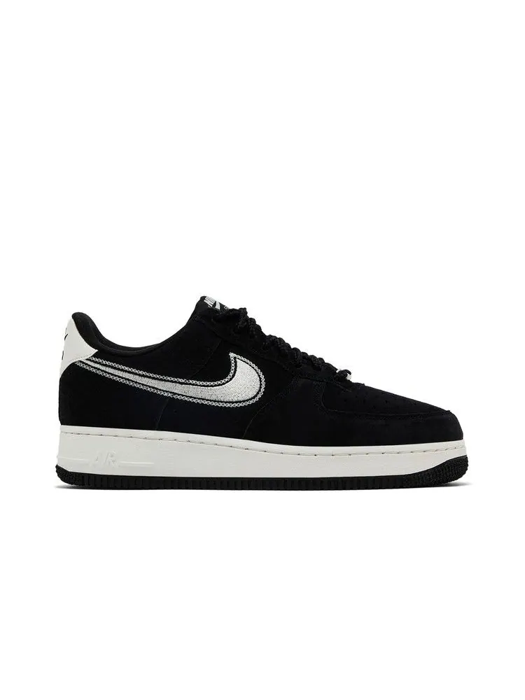 Кроссовки Nike Air Force 1 '07 LV8 'Embroidered Swoosh - Black Sail' — изображение 2 из 9, черный