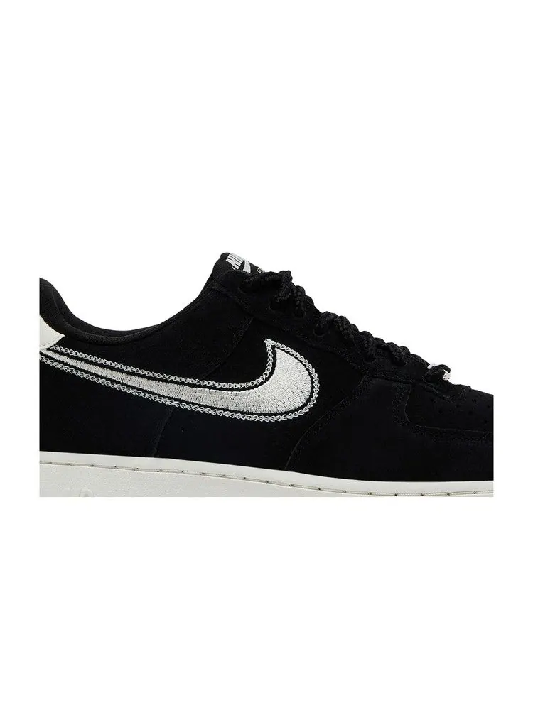 Кроссовки Nike Air Force 1 '07 LV8 'Embroidered Swoosh - Black Sail' — изображение 3 из 9, черный