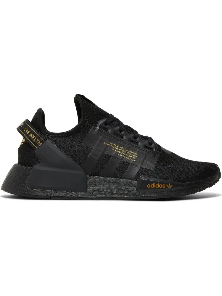 Кроссовки Adidas NMD_R1 V2 'Black Gold Metallic' — изображение 1 из 8, черный