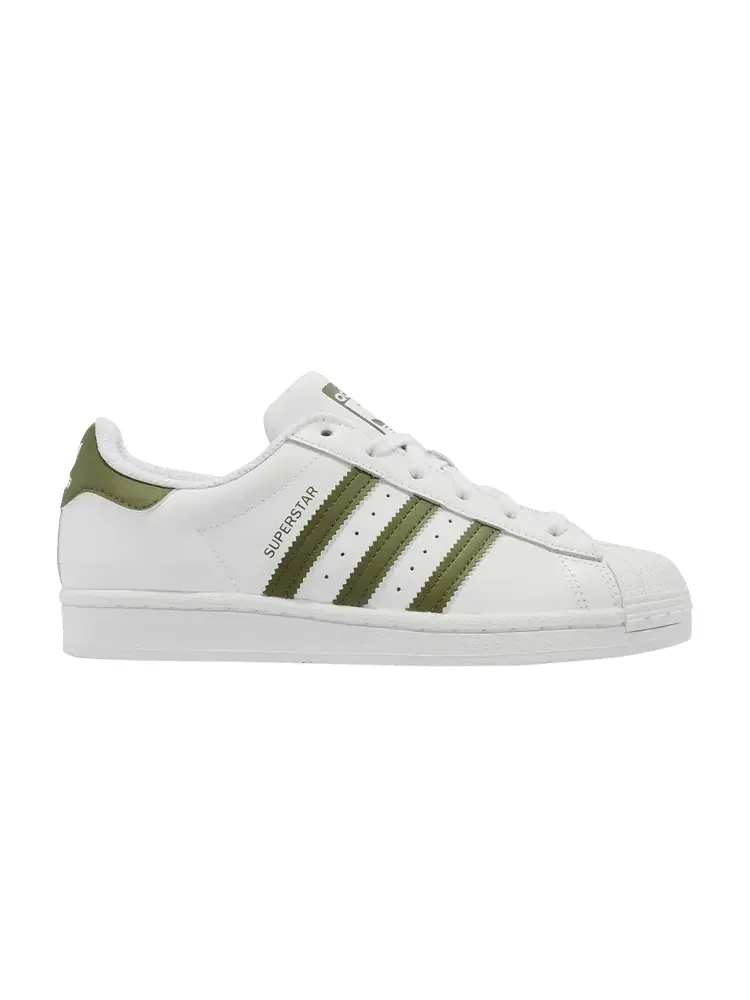 Кроссовки adidas Superstar 'White Focus Olive' — изображение 1 из 1, белый/оливковый/белый