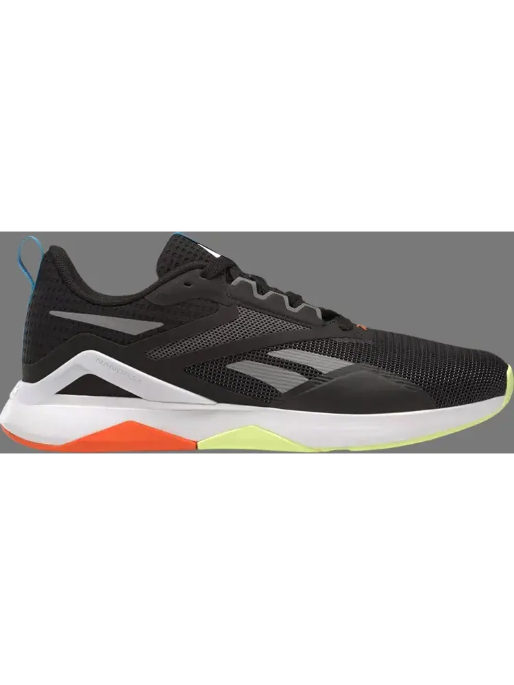 Кроссовки nanoflex tr 2.0 'black orange lime' Reebok — изображение 1 из 1, черный