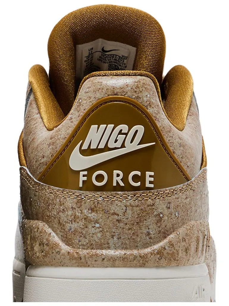 Кроссовки Nigo x Nike Air Force 3 Low SP «Kintsugi Pack - Bamboo» — изображение 7 из 8, белый