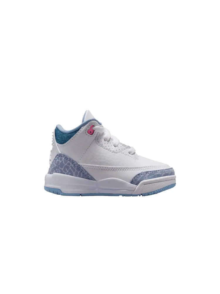 Кроссовки Air Jordan Air Jordan 3 Retro TD 'White Cobalt Bliss' — изображение 1 из 1, белый/розовый//серый