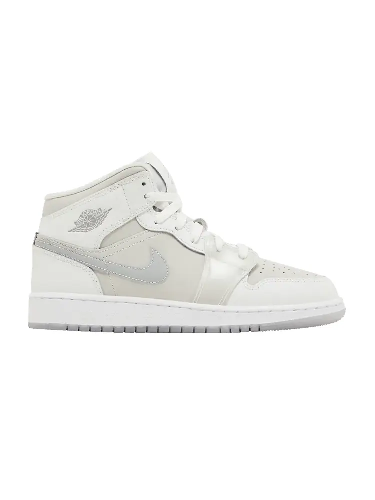 Кроссовки Air Jordan Air Jordan 1 Mid SE GS 'Summit White Metallic Silver' — изображение 1 из 10