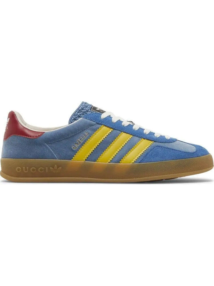 Лимитированные кроссовки Adidas Gucci x Gazelle 'Light Blue Suede' — изображение 1 из 8, светлый синий
