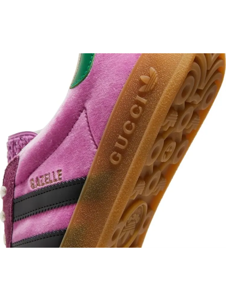 Лимитированные кроссовки Adidas Gucci x Gazelle 'Pink Velvet' — изображение 2 из 2, розовый