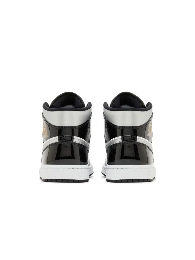 Кроссовки Air Jordan 1 Mid SE 'Black White Metallic Silver' — изображение 6 из 8
