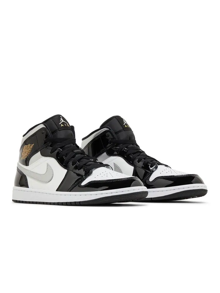 Кроссовки Air Jordan 1 Mid SE 'Black White Metallic Silver' — изображение 8 из 8