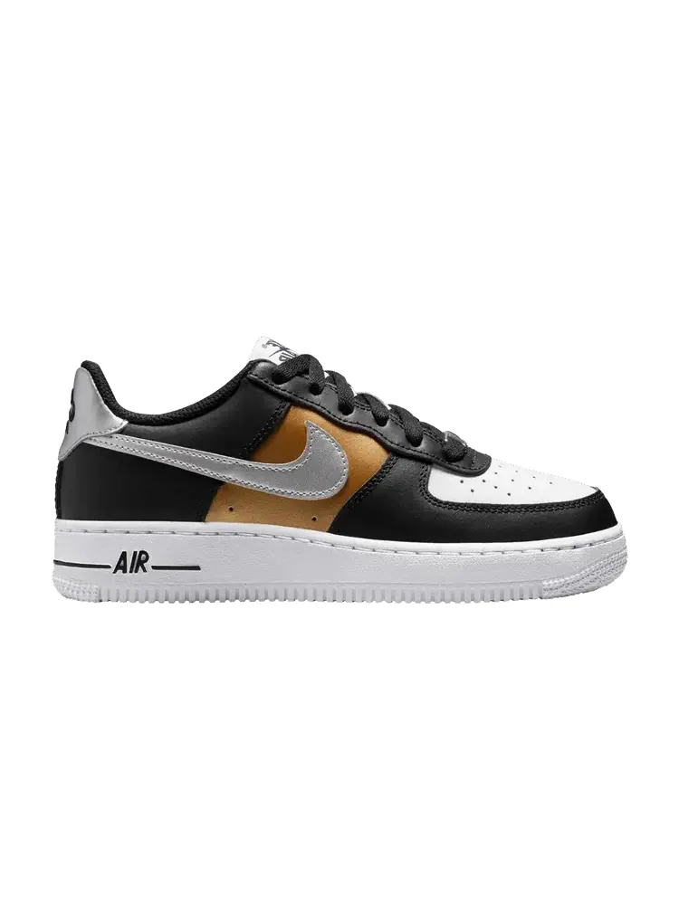 Кроссовки Nike Air Force 1 Low GS Black Gold Metallic Silver — изображение 1 из 1