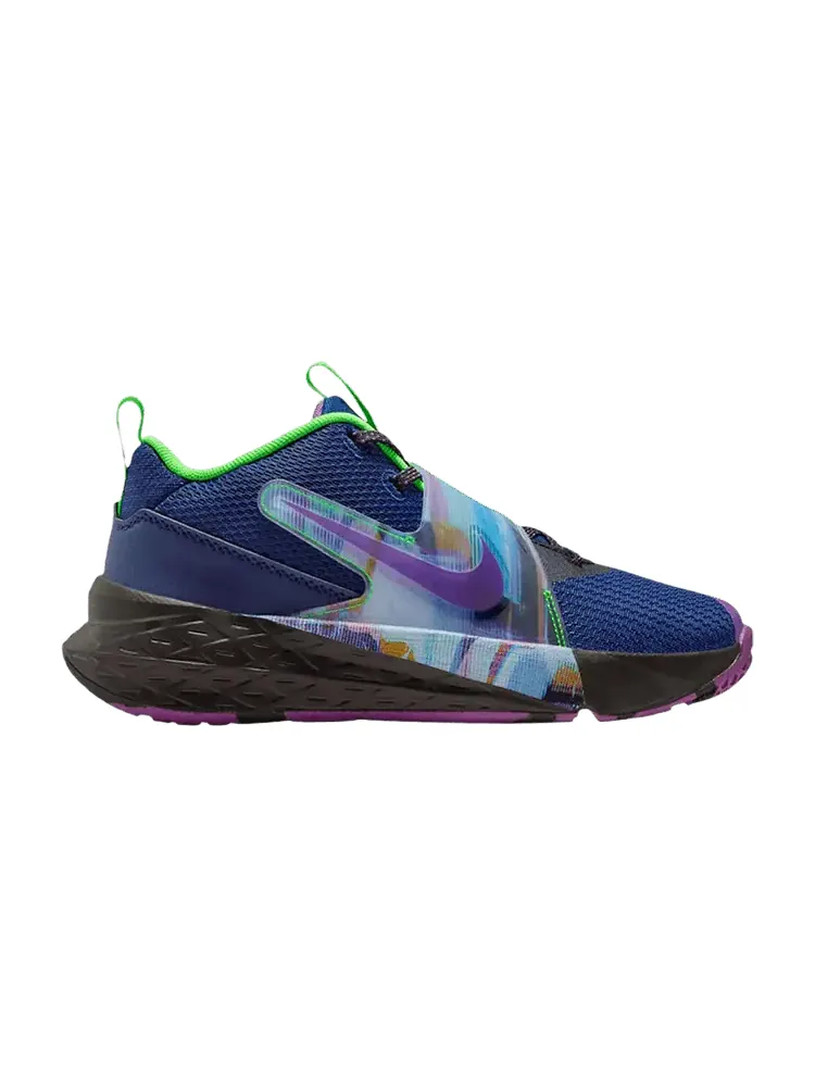 Кроссовки Nike Team Hustle D12 GS 'Blue Void Vivid Purple Black' — изображение 1 из 1, синий