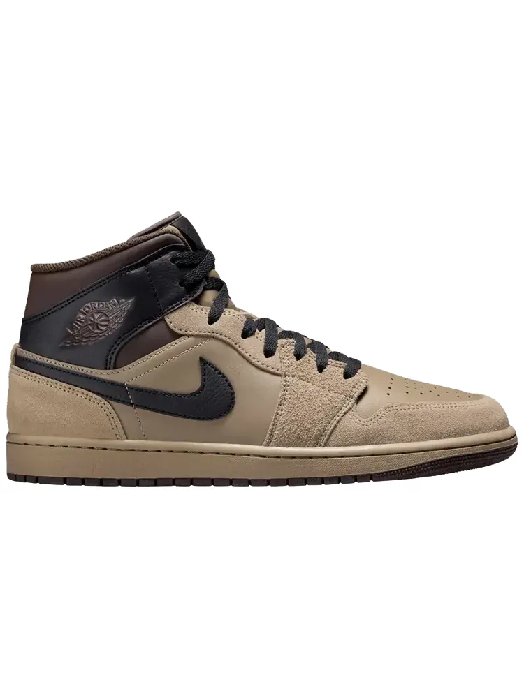 Кроссовки Air Jordan 1 Mid 'Khaki Black' — изображение 1 из 1, хаки черный