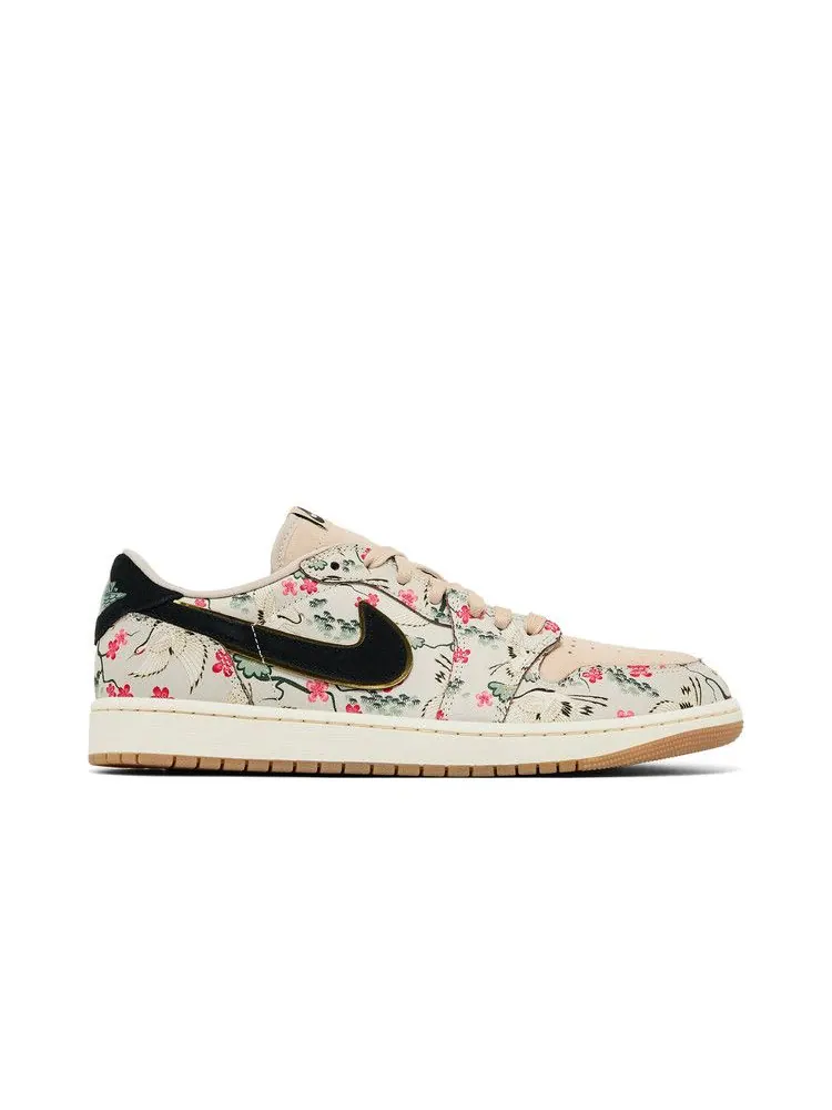 Кроссовки Air Jordan Rui Hachimura x Air Jordan 1 Retro Low OG 'Cranes' — изображение 2 из 9, черный