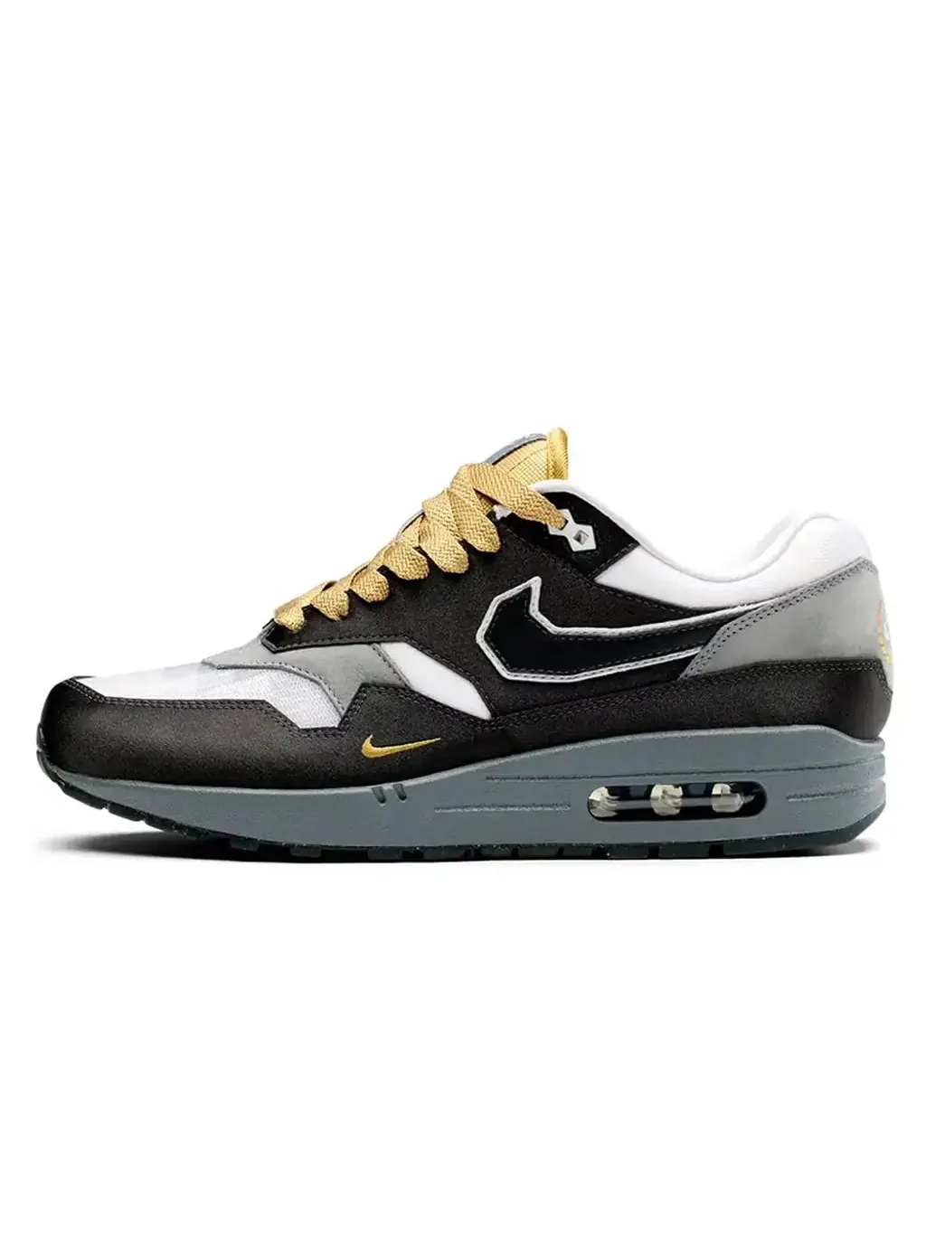 Кроссовки .SWOOSH x Nike Air Max 1 'Low Poly - Big Head Mode' — изображение 1 из 12, темно-серый/золотой