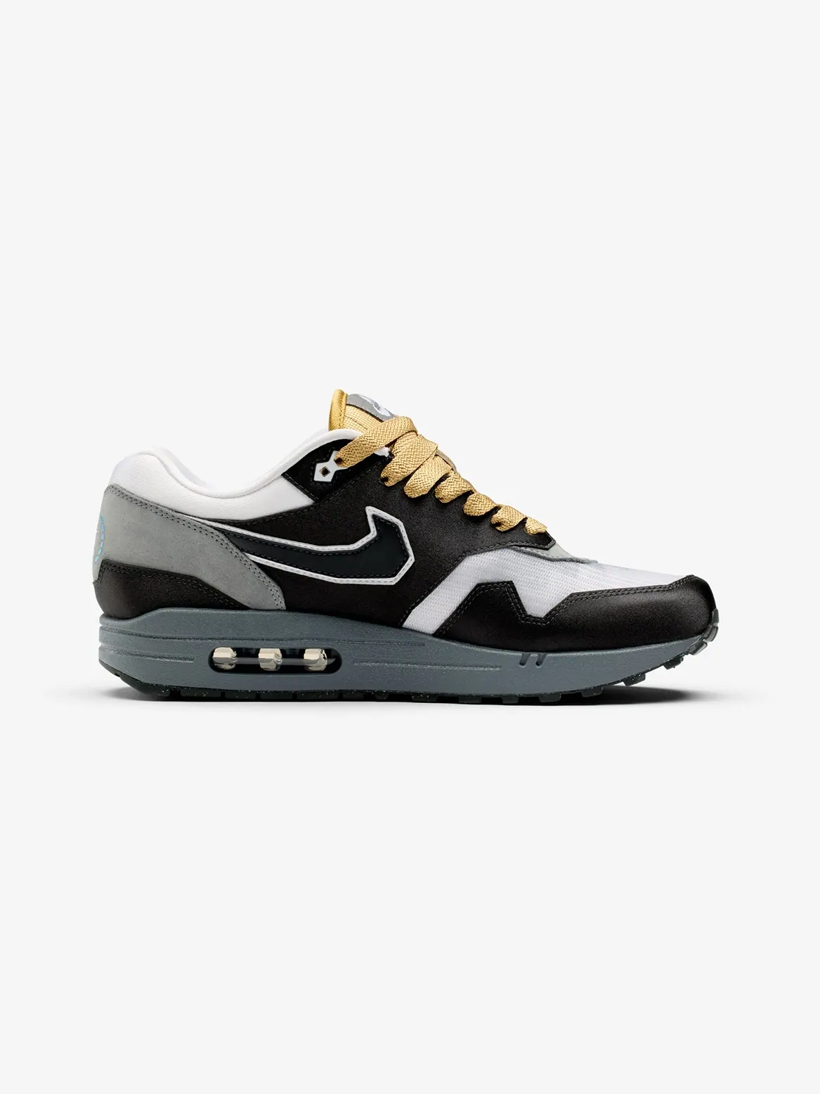 Кроссовки .SWOOSH x Nike Air Max 1 'Low Poly - Big Head Mode' — изображение 6 из 12, темно-серый/золотой