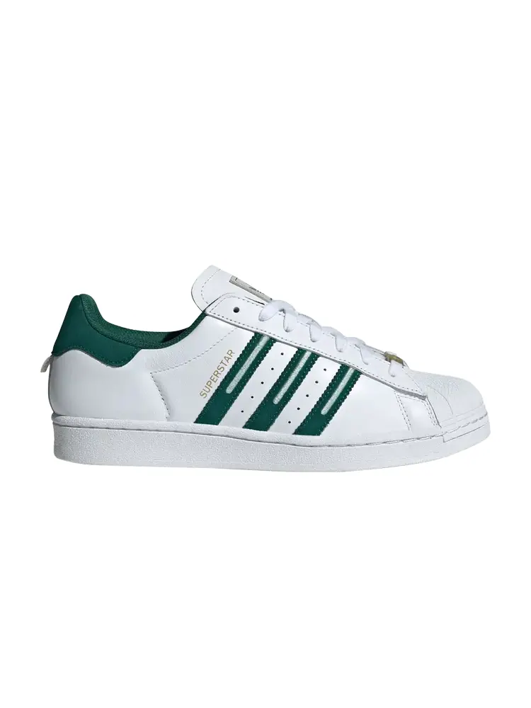 Кроссовки Adidas Superstar с вышитыми зелеными полосками — изображение 1 из 1, зеленый