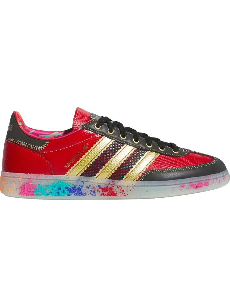 Кроссовки S.E.E.D. x Handball Spezial 'Scarlet Gold Paint Splatter' — изображение 1 из 1, красный