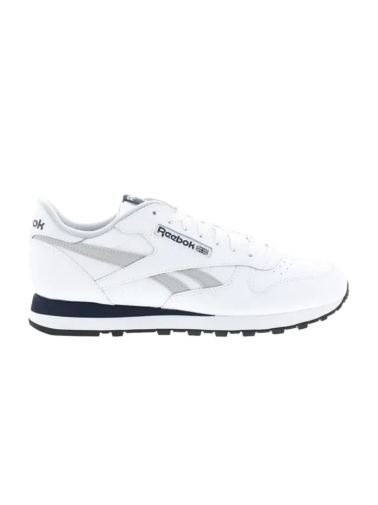 Кроссовки Reebok Classic Leather 'White Grey Vector Navy' — изображение 1 из 1, белый/серый/темно-синий