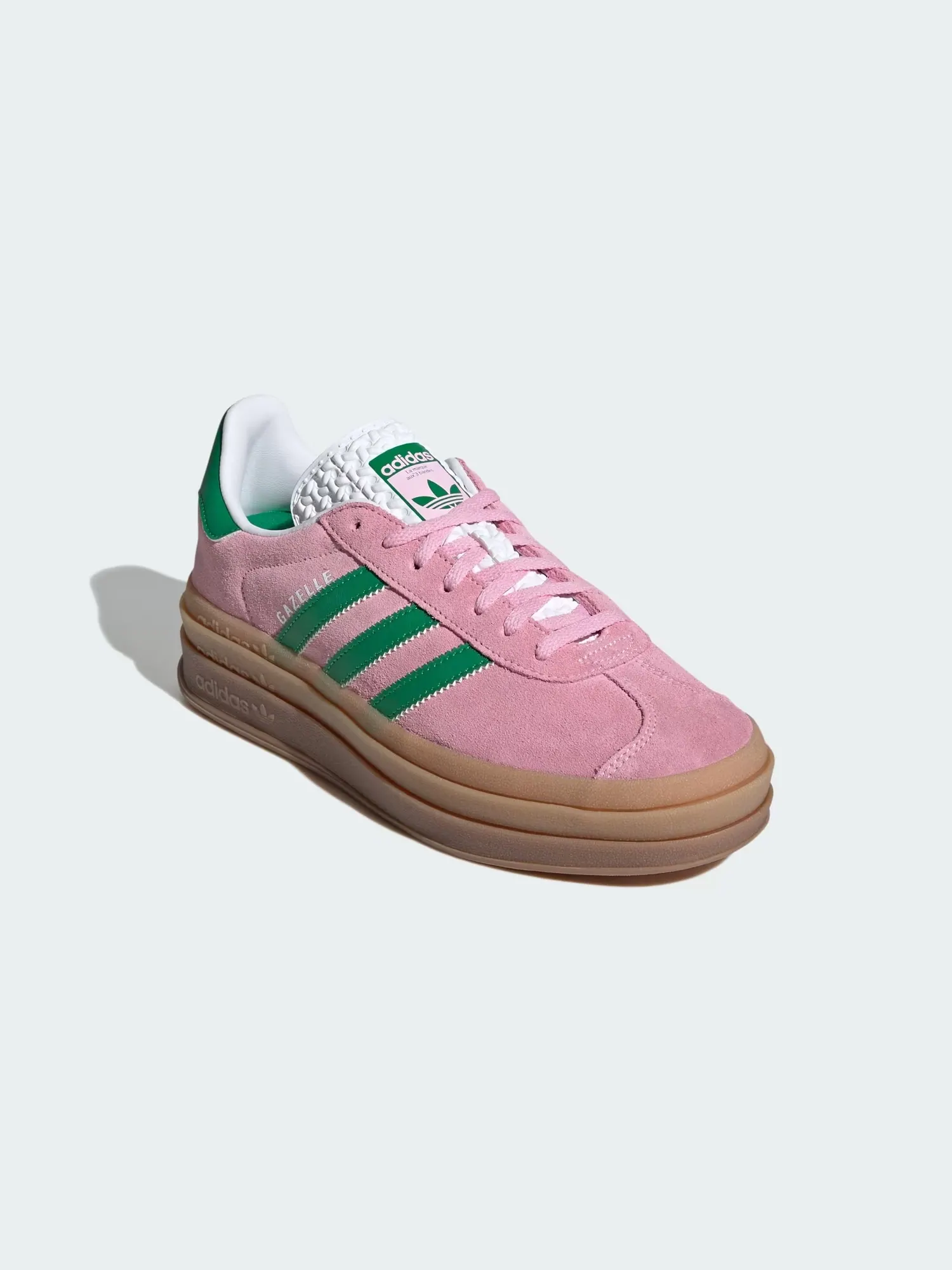 Кроссовки Adidas Gazelle Bold IE0420 — изображение 4 из 8, розовый/зеленый/белый