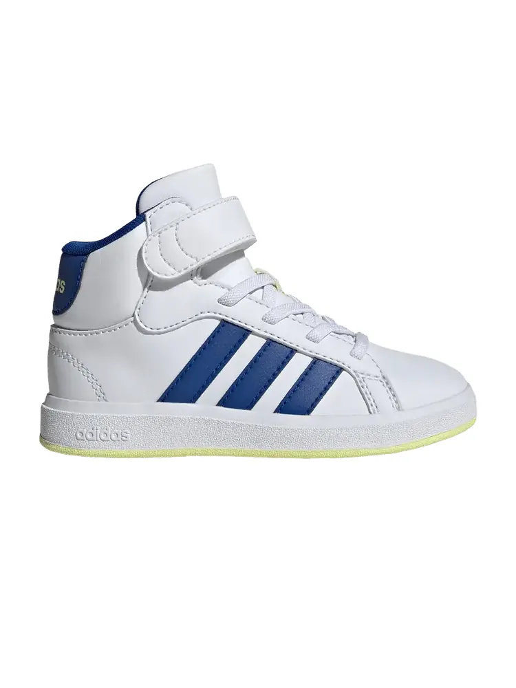 Кроссовки adidas Grand Court Mid K 'White Royal Blue' — изображение 1 из 1, белый/синий/желтый