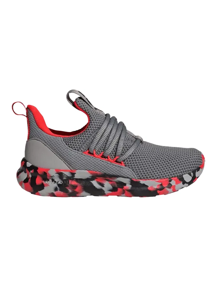 Кроссовки adidas Lite Racer Adapt 7.0 K 'Grey Solar Red Marbled' — изображение 1 из 1, серый/красный/серый