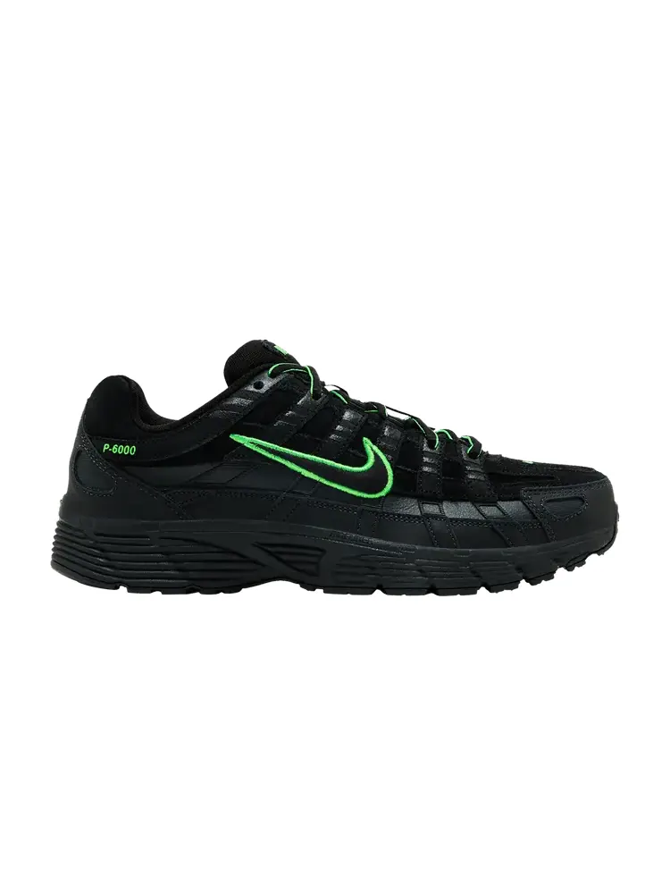 Кроссовки Nike P-6000 Premium 'Black Impact Green' — изображение 1 из 9, черный/зеленый