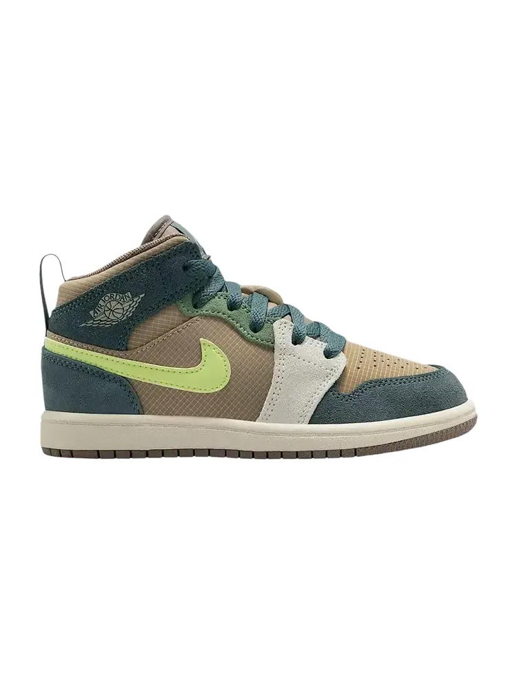 Air Jordan Jordan 1 Mid SE PS «Хаки Хаста Оливково-серый» — изображение 1 из 1, зеленый