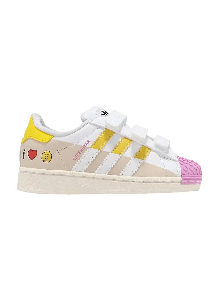 Кроссовки adidas LEGO x Superstar CF C I Love Lego - Pink — изображение 1 из 1, розовый
