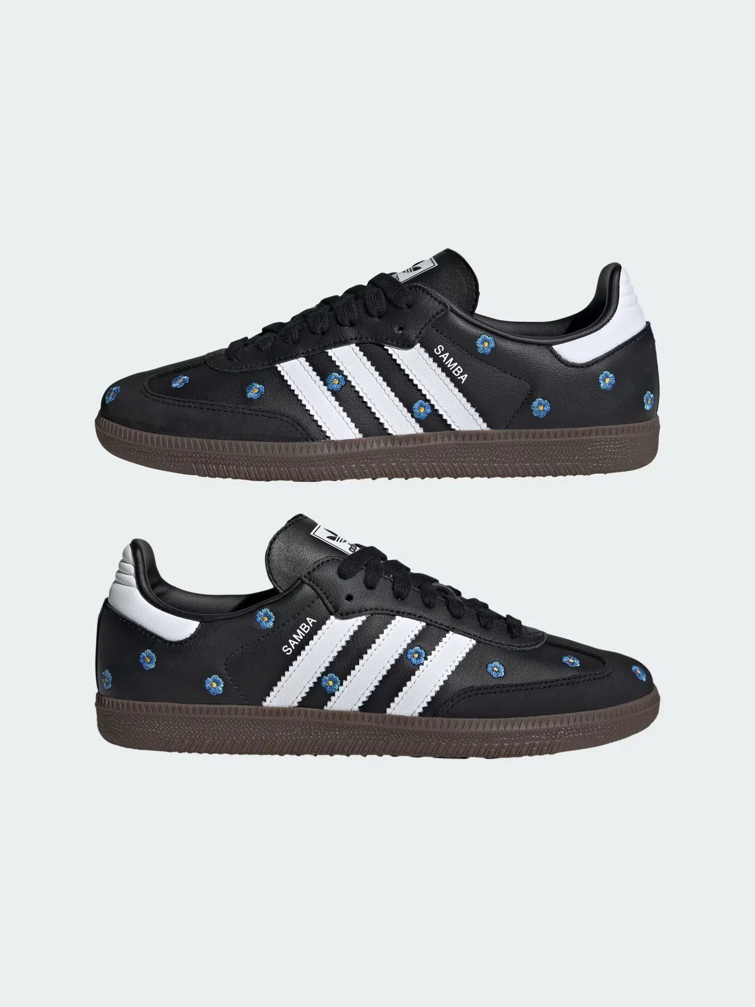 Кроссовки Adidas Samba OG 'Black Floral' — изображение 6 из 8, синий/черный/белый
