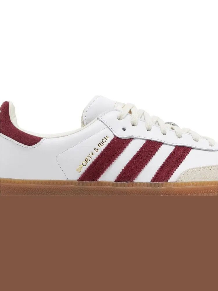 Кроссовки Sporty & Rich x Samba OG 'White Core Burgundy' — изображение 2 из 4, белый