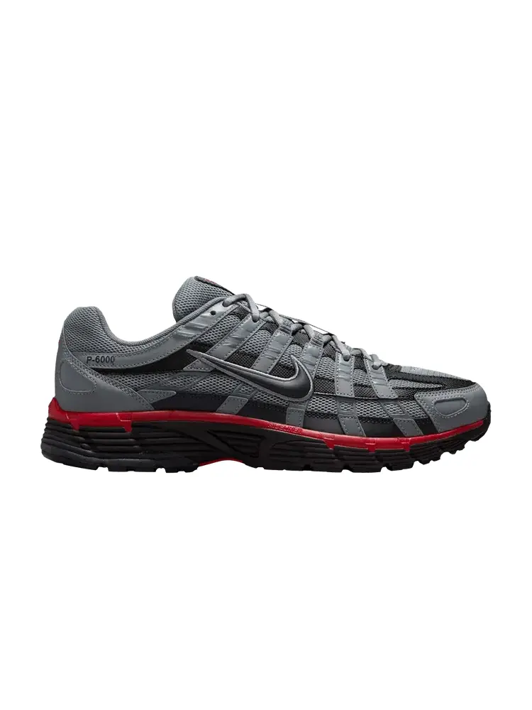 Кроссовки Nike P-6000 'Cool Grey University Red' — изображение 1 из 1, серый/черный/красный