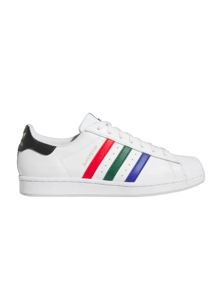 Кроссовки adidas Superstar 'White Lucid Blue Scarlet Green' — изображение 1 из 1, белый/синий
