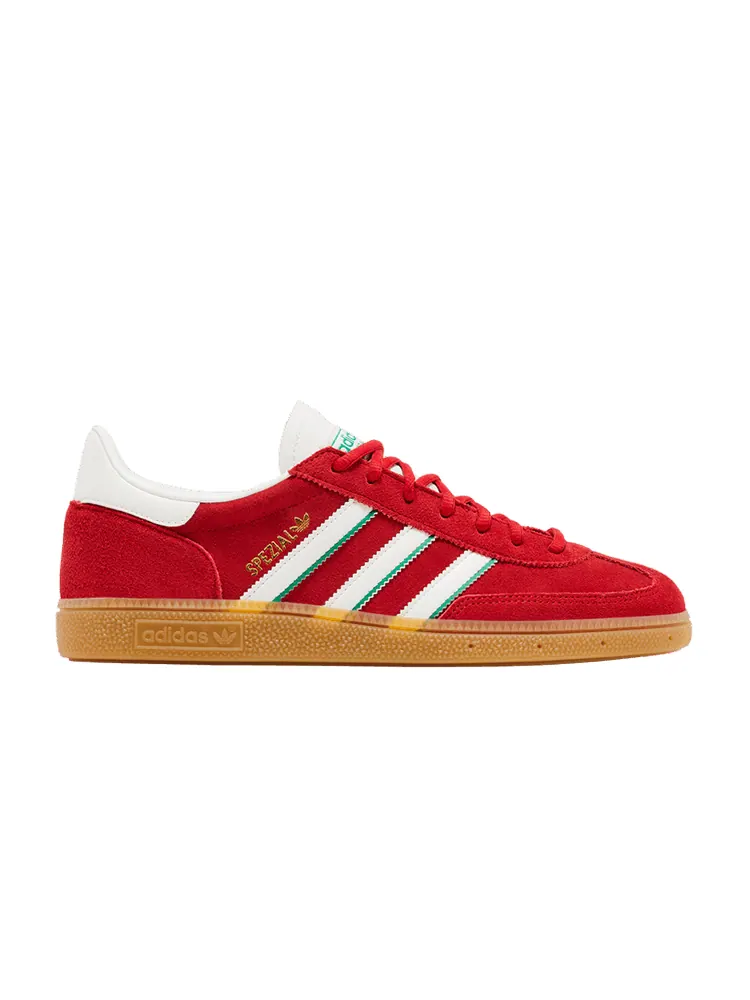 Кроссовки adidas Handball Spezial 'Scarlet Collegiate Green' — изображение 1 из 9, белый/зеленый