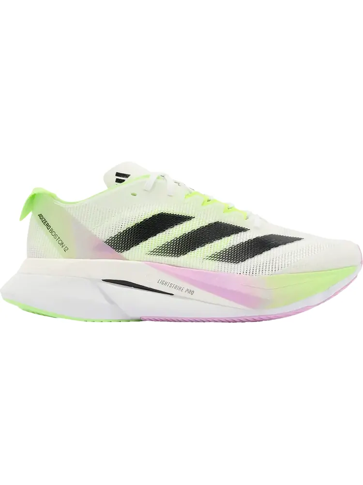 Кроссовки Wmns Adizero Boston 12 'White Black Green Spark' — изображение 1 из 1, белый
