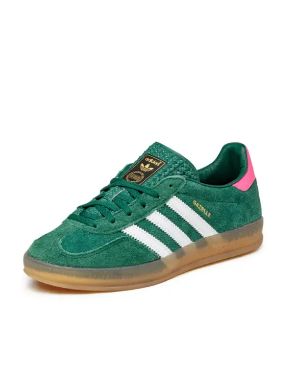 Кроссовки (WMNS) Adidas Gazelle Indoor — изображение 3 из 8, зеленый/белый/розовый
