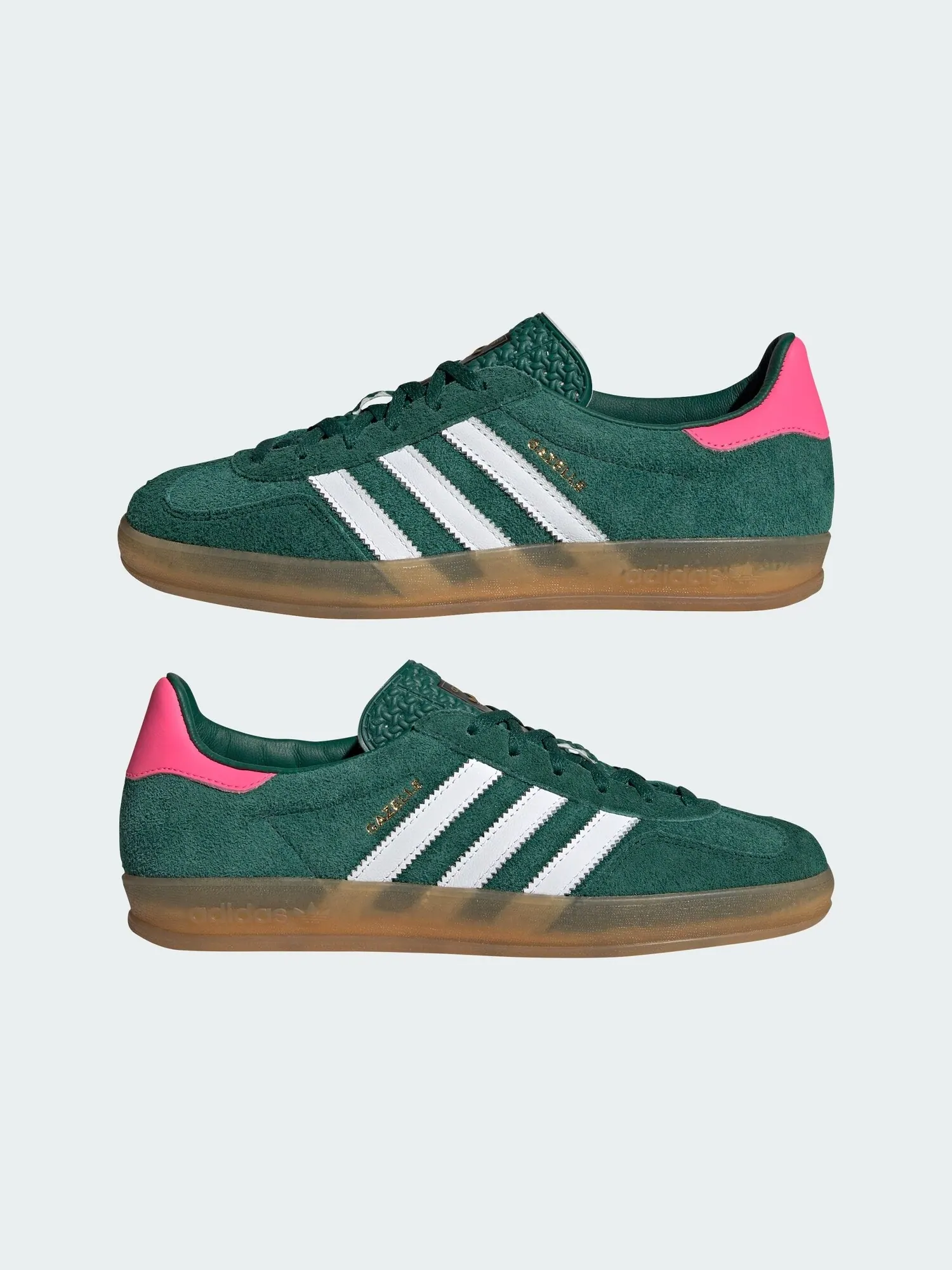 Кроссовки (WMNS) Adidas Gazelle Indoor — изображение 6 из 8, зеленый/белый/розовый