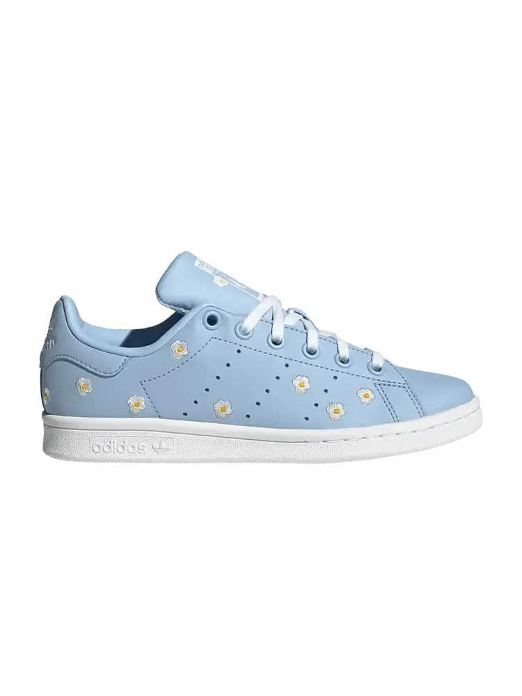 Кроссовки adidas Stan Smith J 'Floral Embroidery - Clear Sky' — изображение 1 из 1, прозрачный/белый/белый