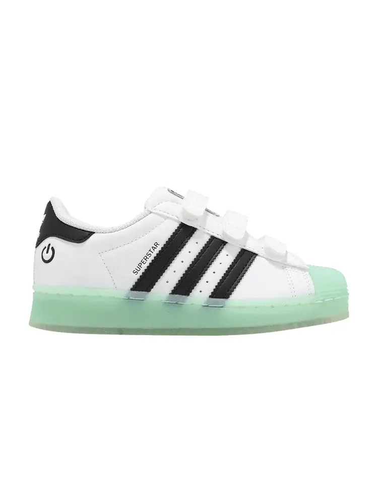 Кроссовки adidas Superstar CF C 'LED Lights - White Semi Flash Aqua' — изображение 1 из 1, белый/голубой/черный