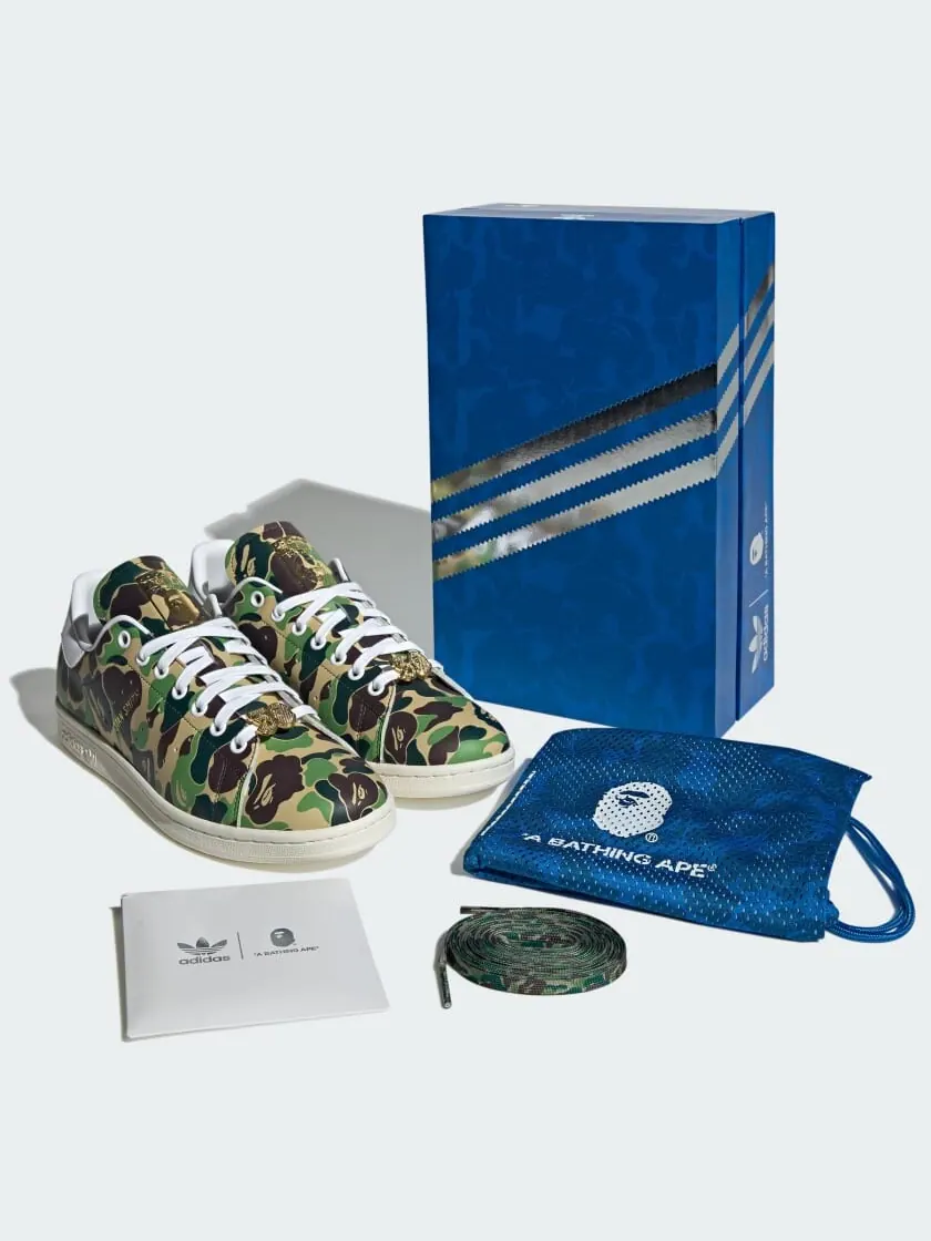 Кеды adidas Stan Smith Bape — изображение 8 из 12, зеленый/белый/коричневый