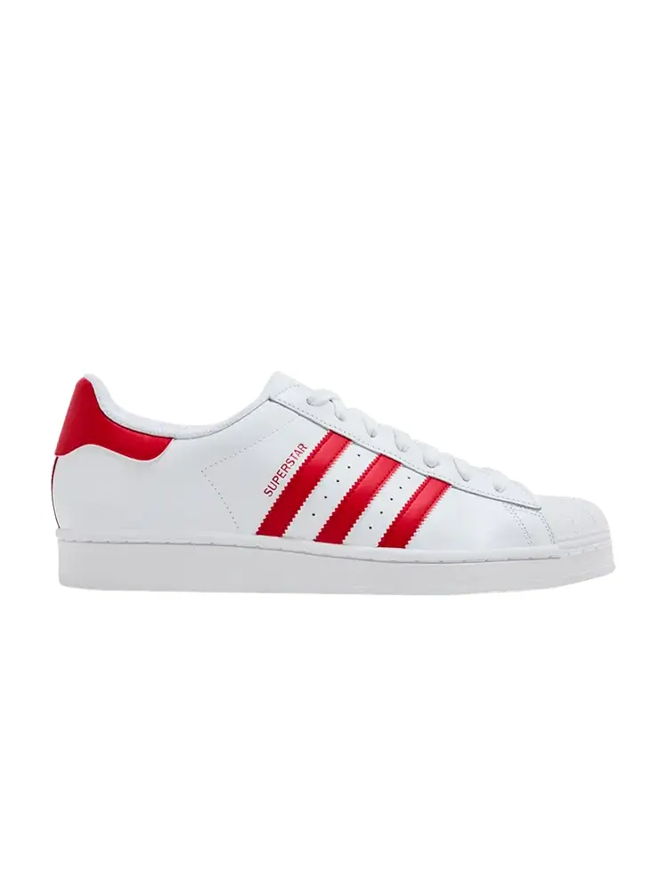 Кроссовки adidas Superstar 'Footwear White Scarlet' — изображение 1 из 9, белый//белый