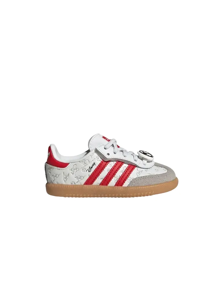Детские кроссовки Disney x Adidas Samba OG Toddler 'Cloud White Better Scarlet Gum' — изображение 1 из 1, белый