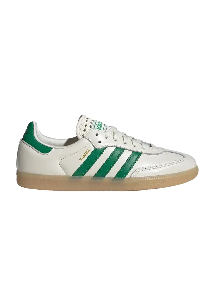 Кроссовки Adidas Wmns Samba OG — изображение 1 из 1, белый зеленый золотистый