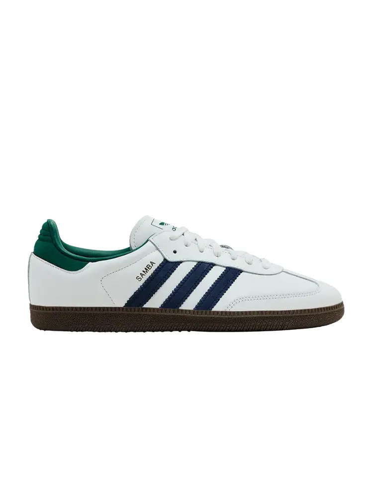 Кроссовки adidas Samba OG 'White Navy Collegiate Green' — изображение 1 из 9, черный/белый/зеленый