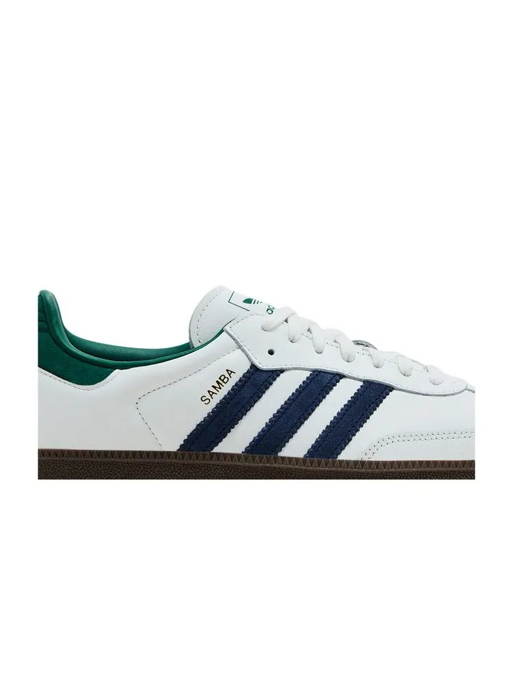 Кроссовки adidas Samba OG 'White Navy Collegiate Green' — изображение 3 из 9, черный/белый/зеленый